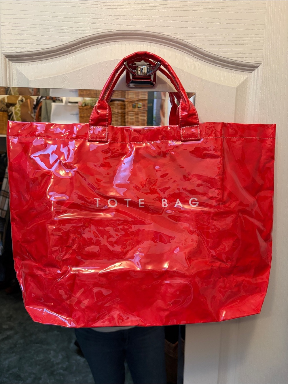 Red Glossy Tote Bag - Tote Bag